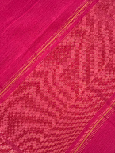 Handwoven Mangalgiri Cotton Saree | Magenta Pink | Gold Zari | Handwoven | Ships from California